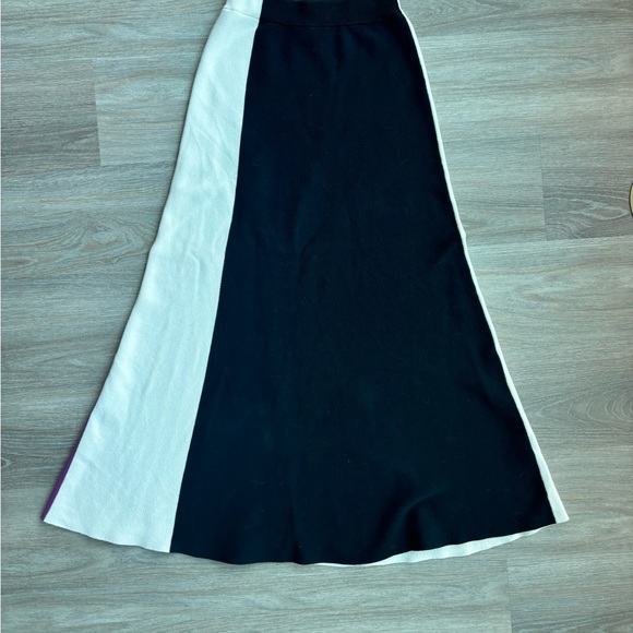 Derek Lam Collective Black Purple Colorblock Stretchy Knit A-line Maxi S… - Picture 3 of 4